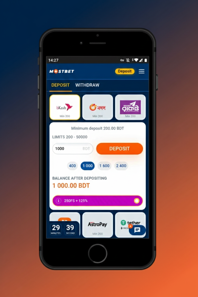 Mostbet BD-49 এ পেমেন্টের বিকল্প